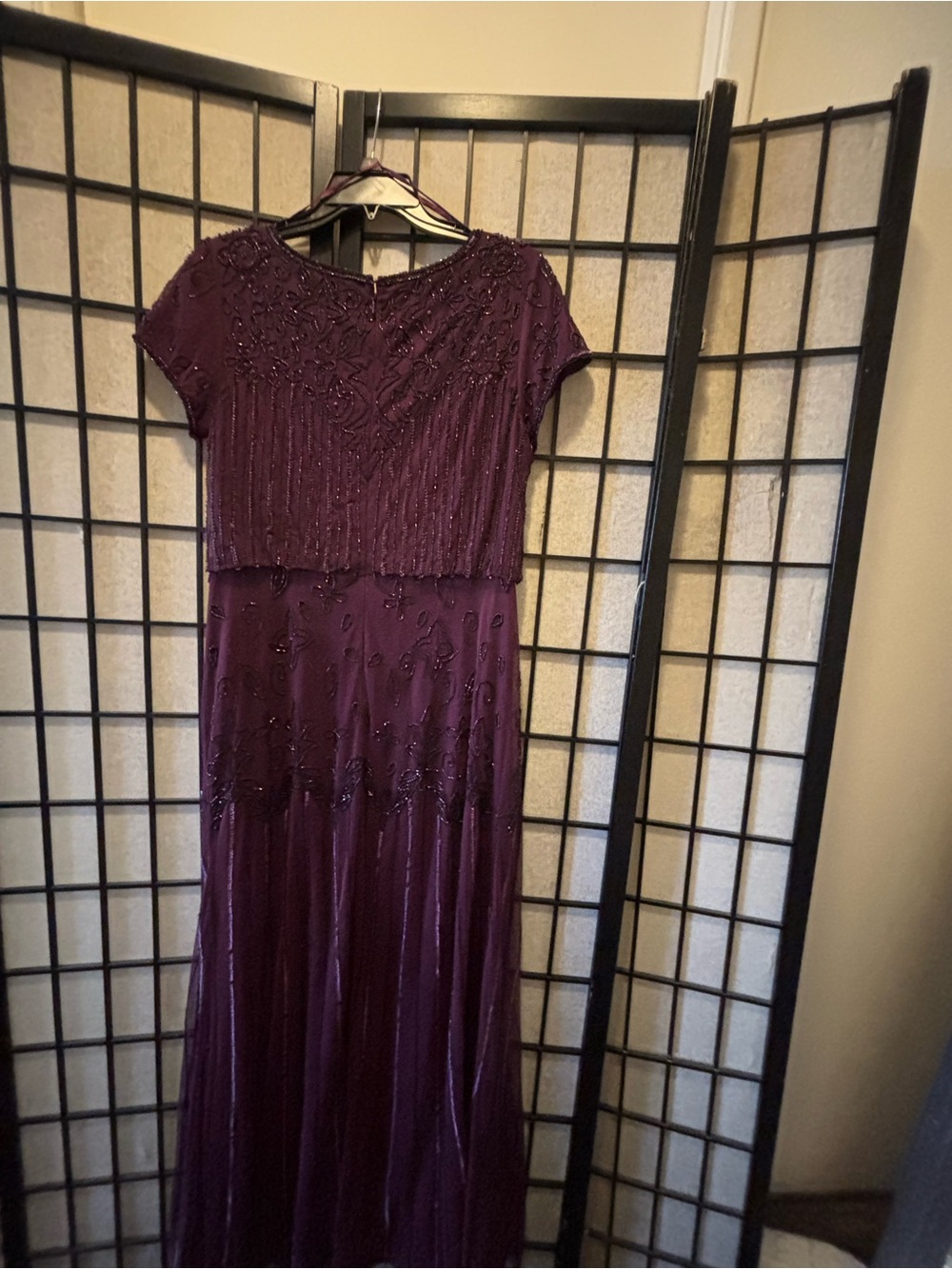 Adrianna Papell burgundy beaded dress Size 12 
*Worn Once